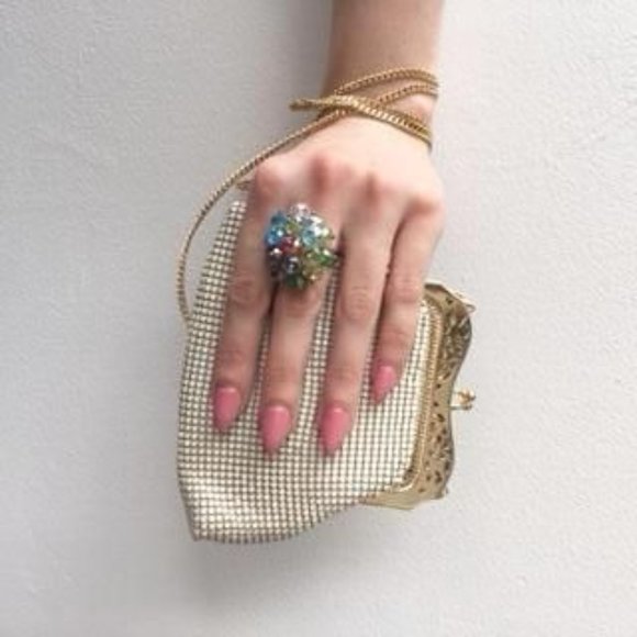 White Metal Mesh Bag Small Purse Vintage Accessory Pretty Gift - Picture 7 of 7